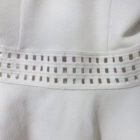 BEBE white peplum top with thick straps and small cut out details - Picture 10 of 13